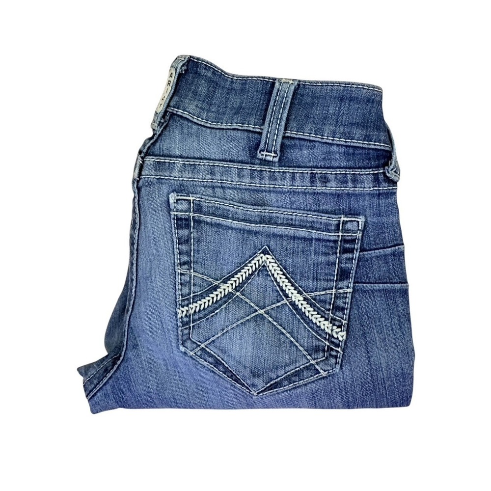 Ariat Real Denim Jeans Womens Size 28R 28x31 Blue STRAIGHT Western Cowgirl Rodeo